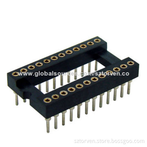IC Socket Connector, 1.778mm/Straight DIP Type/Dual-in-line/Spacing 0.4/0.6mm/0.7" with 20 - 68-pin